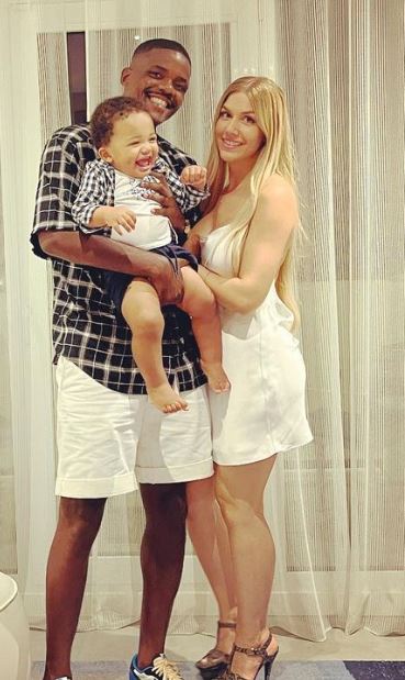 William Carvalho with stunning partner and son